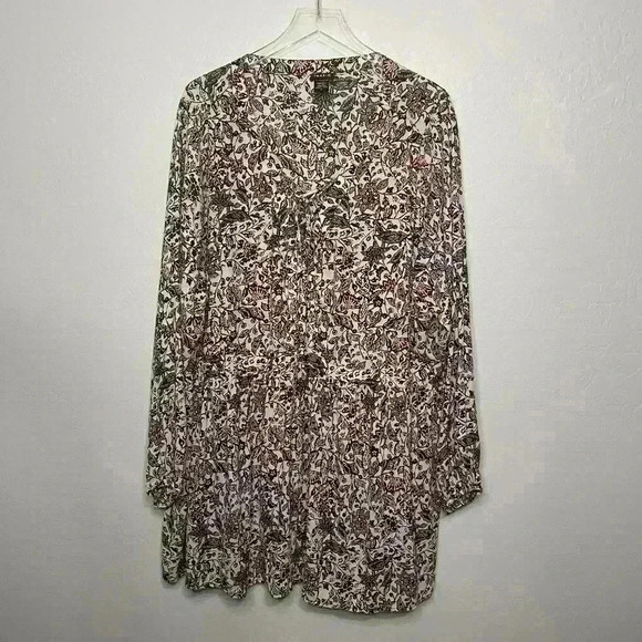 Torrid Multi Color Paisley Challis Lace Up Babydoll Blouse 4 4X 26 - Picture 2 of 7
